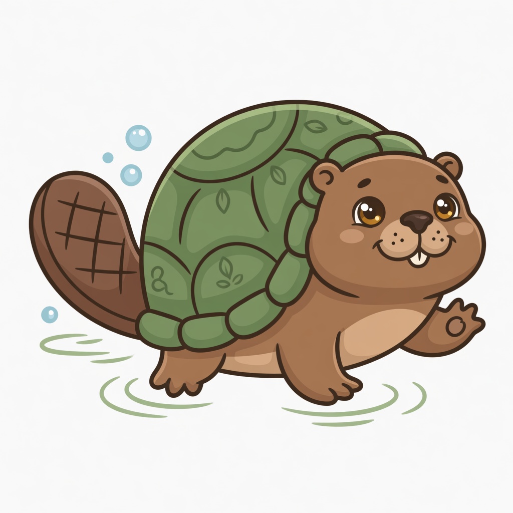 Friendly, family-friendly illustration of Kitchi-Amik